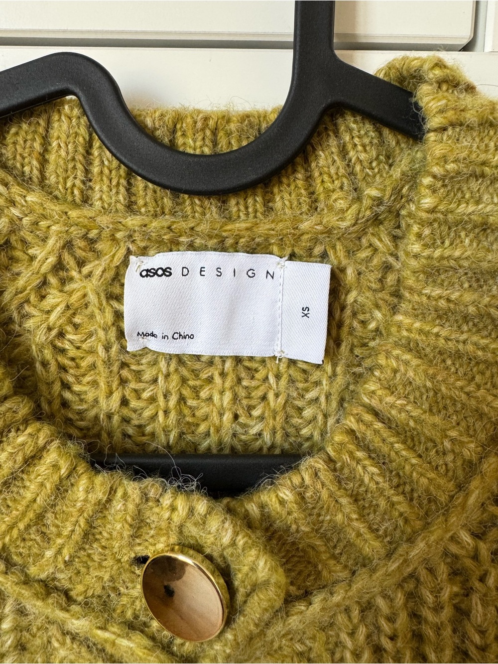 ASOS Olive Green Ribbed Button-Front Cardigan - Picture 2 of 6